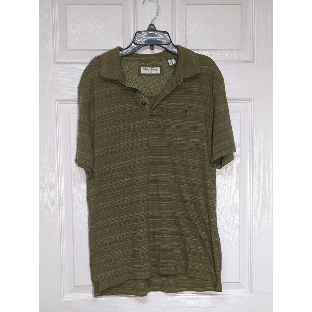 English Laundry Olive Stripe Polo Shirt Size Medium